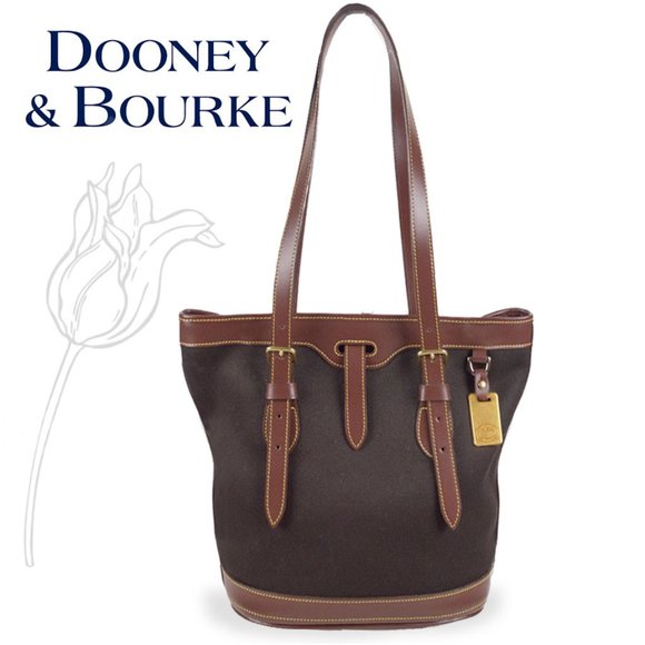 Dooney & Bourke Handbags - DOONEY & BOURKE Cabriolet Canvas Brown Leather Bag